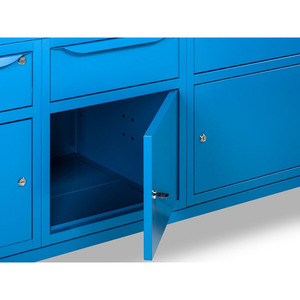 Fami WORK2012 banco de trabajo ajustable, 200cm, azul, tapa de madera, 3 armarios y 3 cajones - Product Image 4