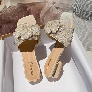 Sandalias de Tacón Alto Stiletto con Correa al Tobillo para Mujer, Diseño Veraniego, Sexy, Color Verde Perenne, Punta Puntiaguda, Bordadas con Cuentas, de Cuero Genuino - Product Image 5