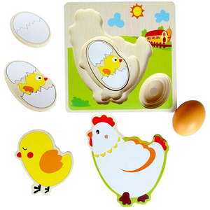 Pollo a più strati creativo all'ingrosso che cresce Puzzle Puzzle di alta qualità per bambini Puzzle in legno giocattoli per uova emulazionali precoci - Product Image 3