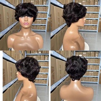 Perruques courtes bouclées 100% cheveux humains pas chères pour femmes, style brésilien et vietnamien naturel, vente en gros, sans colle