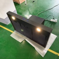 36 Pulgadas Campana Extractora de Cocina con Recubrimiento PVD Negro de 1000m/h, 3 Velocidades, Botón Táctil y Control Remoto, Luces LED