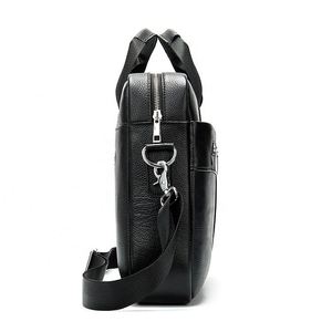 Sacs à main de luxe prêts à être expédiés, sacs messager vintage en cuir véritable marron foncé et noir, porte-documents pour homme - Product Image 5