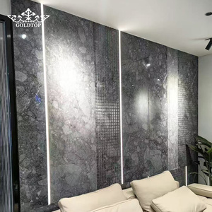 กระเบื้องหินอ่อนแผ่นใหญ่สีเทาขัดเงา Goldtop Ritz สำหรับตกแต่งภายในโรงแรม วิลล่า ห้องโถง เคาน์เตอร์ พื้น และผนัง - Product Image 6