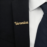 Épinglette personnalisée en or avec monogramme, initiale personnalisée, badge de costume en métal avec double fermoir papillon