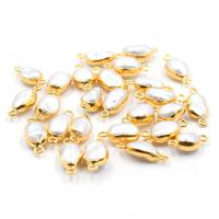 Perle baroque 14-16 mm avec attache ovale en laiton plaqué or pour la fabrication de bijoux