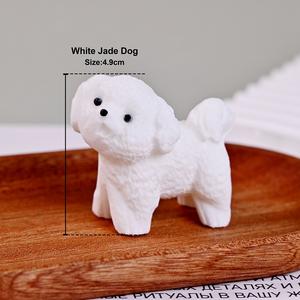 Recente-chegados Popular Crystal Carving Craft Cura Pedra Tamanho Pequeno Cão <span class=keywords><strong>Jade</strong></span> Branco Bonito para Venda - Product Image 4