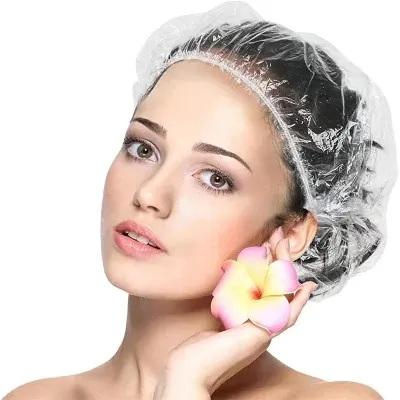 Luxury Hotel Style Family Disposable Shower Caps - PE Waterproof & Transparent