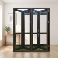 Porte pliante en aluminium de qualité supérieure, double vitrage trempé, isolation thermique, porte pliante bi-directionnelle