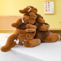 Émulation mammouth peluche forêt animal jouet doux peluche oreiller marron éléphant jouet