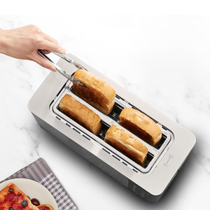 Stainless Steel Smart Touchscreen 2-Slice <strong>Toaster</strong> - Multi-Mode for Bread, Bagels &amp; Waffles, Defrost &amp; Reheat, <strong>Silver</strong> &amp; Black - Product Image 4