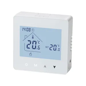 3A wired gas boiler heating thermostat with big touch screen display room temperature setting temperature and time on thermostat