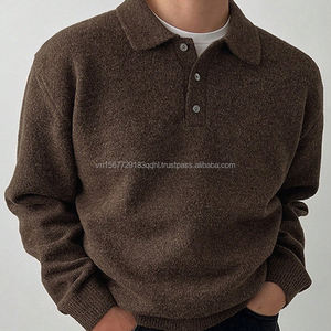 Suéter de cuello polo para hombre, estilo casual y cómodo para otoño e invierno, jersey de punto grueso con solapa, ideal como prenda interior o abrigo. - Product Image 6