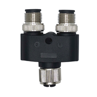 Konektor Industri CANOPEN Male Female Splitter 5 Pin Kode a M12 Konektor Y