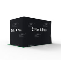 Fond vert personnalisé en forme de U pour la photographie, toile de fond en tissu vert pour la vidéo