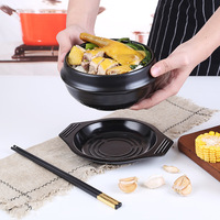 Bol en pierre coréen avec plateau, pot en céramique de haute qualité, pot en pierre coréen pour bibimbap, soupe, bibimbap