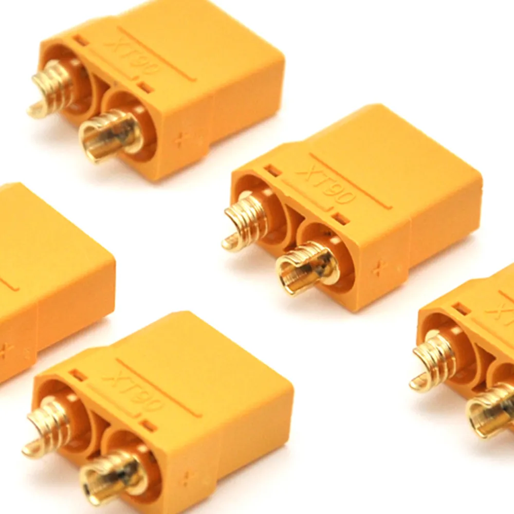 Amass XT90ขั้วต่อป้องกันประกายไฟ XT60สีเหลือง XT60ตัวเชื่อมต่อ T-Plug ป้องกันการลื่นไถลสำหรับแบตเตอรี่