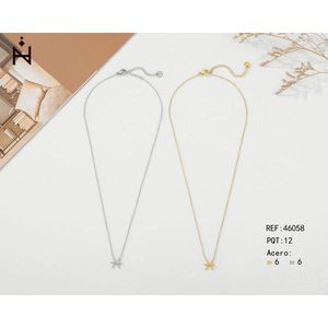 Collana con Ciondolo Pesci in Acciaio Inossidabile 46058, Charm a Stella Oro e Argento, Gioielli alla Moda - Product Image 1