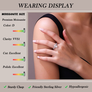 แหวนมอสซาไนต์ทรงรี 5.38 กะรัต พร้อมวงแหวนแบบ Eternity ตัวเรือนเงินแท้ 925 ของขวัญเครื่องประดับสำหรับผู้หญิง - Product Image 6