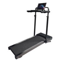 Tapis roulant motorisé pliable pour la maison avec fonction de marche électrique, écran LCD, portable, vitesse de 1 à 12 km/h, sans test de fréquence cardiaque