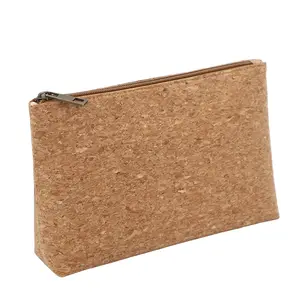 Make Up Bag Travel Eco Friendly Portugal Vegan Cork Bag Custom Natural Stationery Tools Make Up Cosmetic Accessories Zippered Pouch Gift