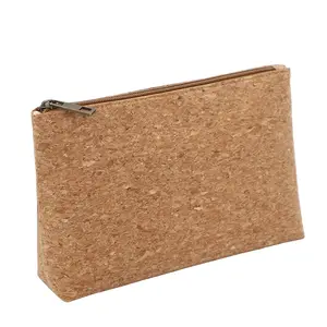 Du Lịch Sinh Thái Thân Thiện Bồ Đào Nha Vegan Cork Bag Tùy Chỉnh Tự Nhiên Văn Phòng Phẩm Công Cụ Make Up Mỹ Phẩm Phụ Kiện Zippered <span class=keywords><strong>Pouch</strong></span> Quà Tặng - Product Image 1