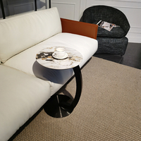 Table basse au Design contemporain nordique, Table moderne ronde en marbre, pour salon