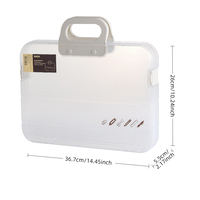 Boîte de rangement pour documents A4 avec double verrouillage, boîte de classement en plastique, sac de documents portable pour le travail de bureau