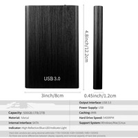 قرص صلب خارجي محمول جديد مقاس 2.5 بوصة بهيكل معدني، SATA USB3.0، 5400 دورة في الدقيقة، ذاكرة تخزين مؤقت 8 ميجابايت، سعة 500 جيجابايت-8 تيرابايت، سرعة قراءة/كتابة 401-500 ميجابايت/ثانية