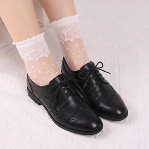<span class=keywords><strong>Chaussettes</strong></span> transparentes pour femmes, noires, à volants, fines, en dentelle, transparentes, à rayures en forme <span class=keywords><strong>de</strong></span> cœur, pour l'été - Product Image 3