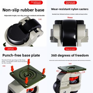Roulettes Fuma GD-80 avec frein, réglage du niveau, pivotantes, antistatiques, pour meubles d'établi - Product Image 2