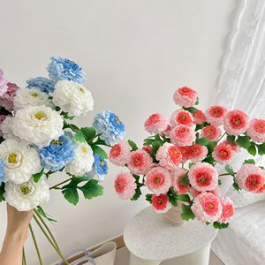ดอกโบตั๋นประดิษฐ์ยาซุโนบุ ดอกไม้ผ้าไหม ก้านเดี่ยว สีขาว สีส้ม สีชมพู สีม่วง สำหรับตกแต่งงานแต่งงานและบ้าน - Product Image 1