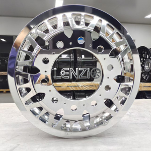 Jantes LENZIO en alliage d'aluminium 6061-T6 30*8.25 ET144-168, finition polie haute brillance, forgées sur mesure pour roues, finition argentée, incluant système flottant - Product Image 1