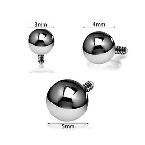 Boule de remplacement en titane G23 3 4 5 mm à extrémité sphérique filetée intérieurement, ancre dermique, labret, hélix - Product Image 5