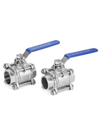 Vanne à boisseau sphérique manuelle en acier inoxydable SS304/316, trois pièces, étanchéité PTFE, taille du port DN8-DN100, garantie 3 ans pour l'eau, OEM