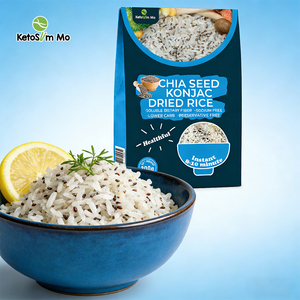 Toptan Fiyatlı Kilo Verme Dostu Vegan Yiyecek Shirataki Pirinci Chia Tohumlu Konjac Kuru Pirinç - Product Image 1