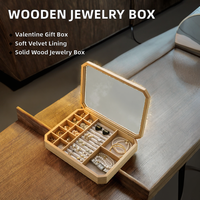 Boîte à bijoux en bois rectangulaire avec couvercle, doublure en velours, style élégant, organiseur de bijoux pour collier, montre, boucles d'oreilles, bagues