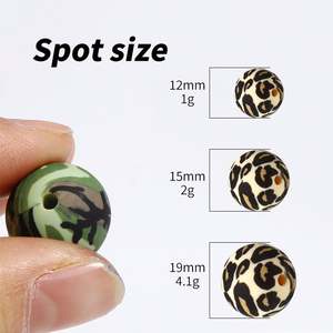 2024 perles de silicone de guépard de léopard d'impression populaire 15mm rond en gros - Product Image 6