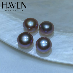 Hạt ngọc trai nước ngọt tự nhiên chất lượng 3-6A, màu trắng hồng tím, kích thước 2-13mm, bán khoan, đáy phẳng, hạt rời - Product Image 3