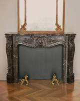 Cadre de cheminée en marbre foncé Emperador de style européen Manteau de cheminée en marbre brun naturel sculpté à la main