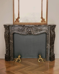 European Style Emperador Dark Marble <strong>Fireplace</strong> Frame Natural Brown Marble <strong>Fireplace</strong> Surround Hand Carved Stone <strong>Fireplace</strong> <strong>Mantle</strong> - Product Image 4