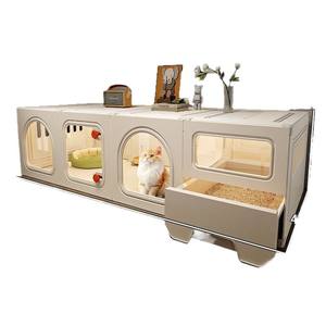 Piccolo appartamento al coperto gabbia per gatti con una stanza uno salute una sala integrato con chiusura a bottone WC per gattini domestici - Product Image 1