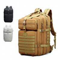 Sac à dos tactique camouflage extérieur unisexe multifonctionnel grande capacité en tissu Oxford avec fermeture éclair pour la randonnée et les sports