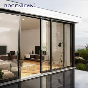 Puertas Corredizas de Vidrio Templado Doble de Diseño Moderno y Eficiencia Energética Rogenilan, Puerta Corrediza de Aluminio Negro - Product Image 6