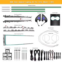 Kit d'éclairage ambiant Cardoo pour Tesla Model 3/Y 2021+ - Intérieur de voiture - 64 couleurs - Éclairage LED dynamique - Gravure laser - Kit de mise à niveau