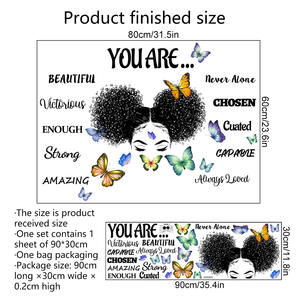 <span class=keywords><strong>Sticker</strong></span> <span class=keywords><strong>mural</strong></span> dessin animé fille <span class=keywords><strong>texte</strong></span> inspirant Stickers muraux pour chambre d'enfants - Product Image 4