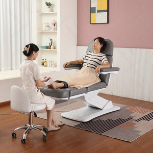 Lit de massage électrique ergonomique pliable, mobilier de salon de luxe, canapé inclinable incurvé, lit de cils moderne, lit de spa, lit de beauté - Product Image 4