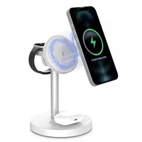 Chargeur sans fil pour Airpods Phone Watch Station de charge magnétique avec support Rotation 3 en 1 Adaptateur de chargeur de voyage