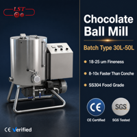 Nouvelle machine à broyer verticale robuste et durable pour chocolat, 30L 50L, marque LST, pour beurre de noix, pâte de cacao, haute productivité