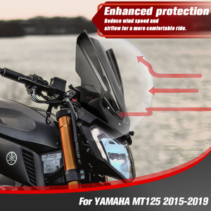 XXUN-Deflector de viento para parabrisas de motocicleta, con soporte para <span class=keywords><strong>Yamaha</strong></span> MT125 <span class=keywords><strong>MT</strong></span> <span class=keywords><strong>125</strong></span> 2015 2016 2017 2018 <span class=keywords><strong>2019</strong></span> - Product Image 2