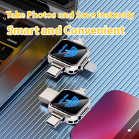 2025 logotipo luminoso personalizado 8GB 16GB 32GB 64GB 128GB 256GB Metal USB Memory Stick Metal Usb 2,0 4 en 1 Metal Usb Flash Drive